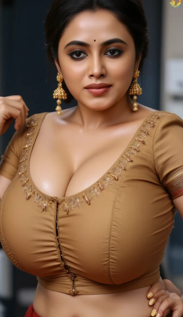 Photographic recreation shoot Inspired from art by mohanan manimala, extremely gorgeous, stunning beauty, thick beauty, best quality, modelshoot, profile photoshoot, mastershot, model photography, retouched, movie stills shoot, modelshoot Inspired by art of mohanan manimala, revealing clothes, her exposed charming figure, appealing physique, pale skin, Beautiful lady, extremely gorgeous woman, mallu traditional wear, party wear, summer party wear, designer saree, sexy woman, wedding party wear, hot sleeveless blouse, sexy designer dress, designer blouse, braless, hot  wear, spotless skin, designer sari, fashion saree, 40 years old, wearing palla, Indian traditional bandeau crop top bra, huge breast, milk tank, mallu woman, mallu actress, mallu aunty, mallu sari model, mallu actress, lusty, perfect thick body, fleshy figure, highly detailed, intricate, flawless, drooping figure, seductive expression, beautiful face, juicy figure, perfect face, perfect eyes, perfect fingers, round shaped face, curvy, skin texture, hot, small hairs on armpits, armpit crease, captivating, lusty, charming, attractive figure, mature woman, Kerala model, Kerala actress, nails can be hidden, queen of Lust, no armbands in her hand, skin pores, detailed armpits, heavy physique, heavy physique, Full figured woman, full figured Indian aunty, 