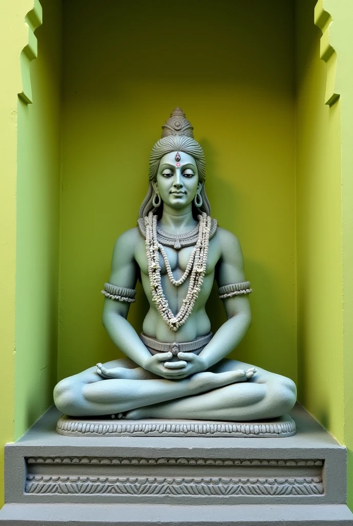 god hanuman meditating sculpture made of stone or marble