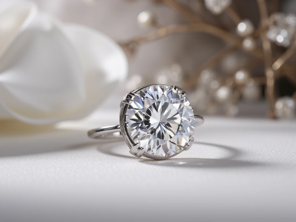 Create a cover image for a moissanite jewelry collection that is representative of the entire line for the website.
