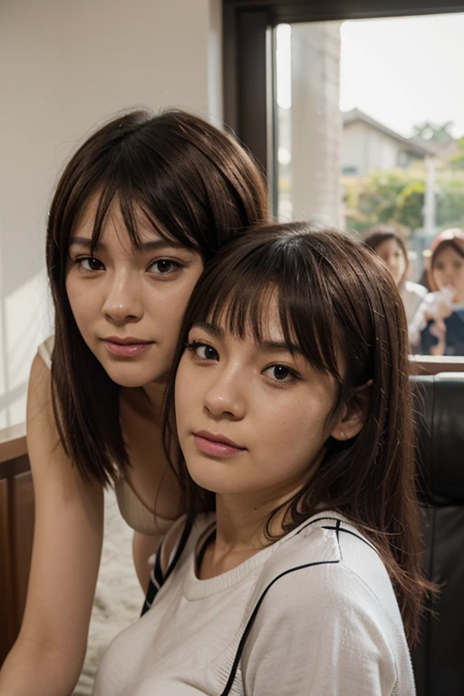 Una chica japonesa teniendo relaciones sexuales Con muchos hombres