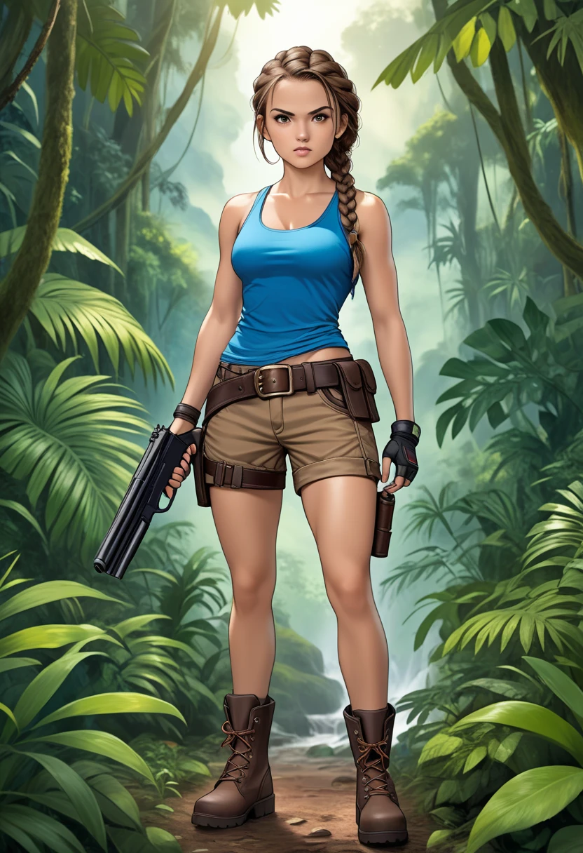 Lara croft in cartoon style animation