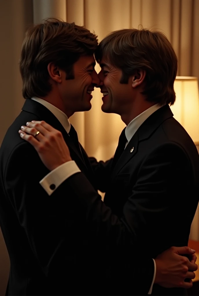Javier Milei kissing Alberto Fernandez