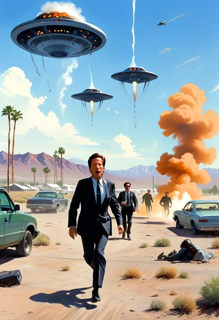 UFO abducts bikini woman from beach, UFO attacks, UFO kidnapping, Alien abduction, UFO Landing, Epic sci-fi movie stills, Spaceship on background, Logan's Run, Spacecraft landing, UFO Alien, family leaving the spaceship, an Epic sci-fi movie stills、Detailed Photos