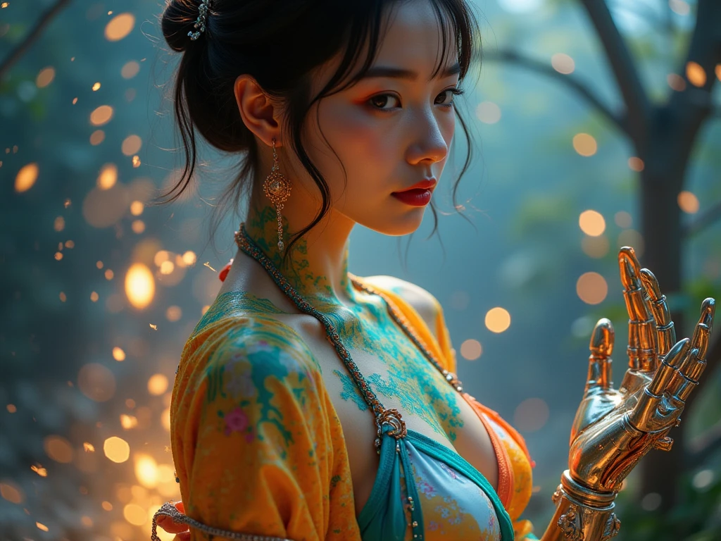 official art, unity 8k wallpaper, ultra detailed, beautiful and aesthetic, masterpiece, best quality, (zentangle, mandala, tangle, entangle), (fractal art:1.3) , 1girl, extremely detailed, dynamic angle, cowboyshot, the most beautiful form of chaos, elegant, a brutalist designed, vivid colours, romanticism, by james jean, roby dwi antono, ross tran, francis bacon, michal mraz, adrian ghenie, petra cortright, gerhard richter, takato yamamoto, ashley wood, atmospheric, ecstasy of musical notes, streaming musical notes visible