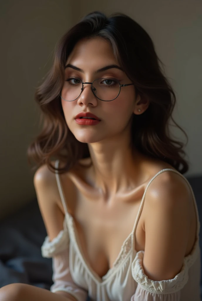 Purple Powder Queen,  Ivory glasses，16 old