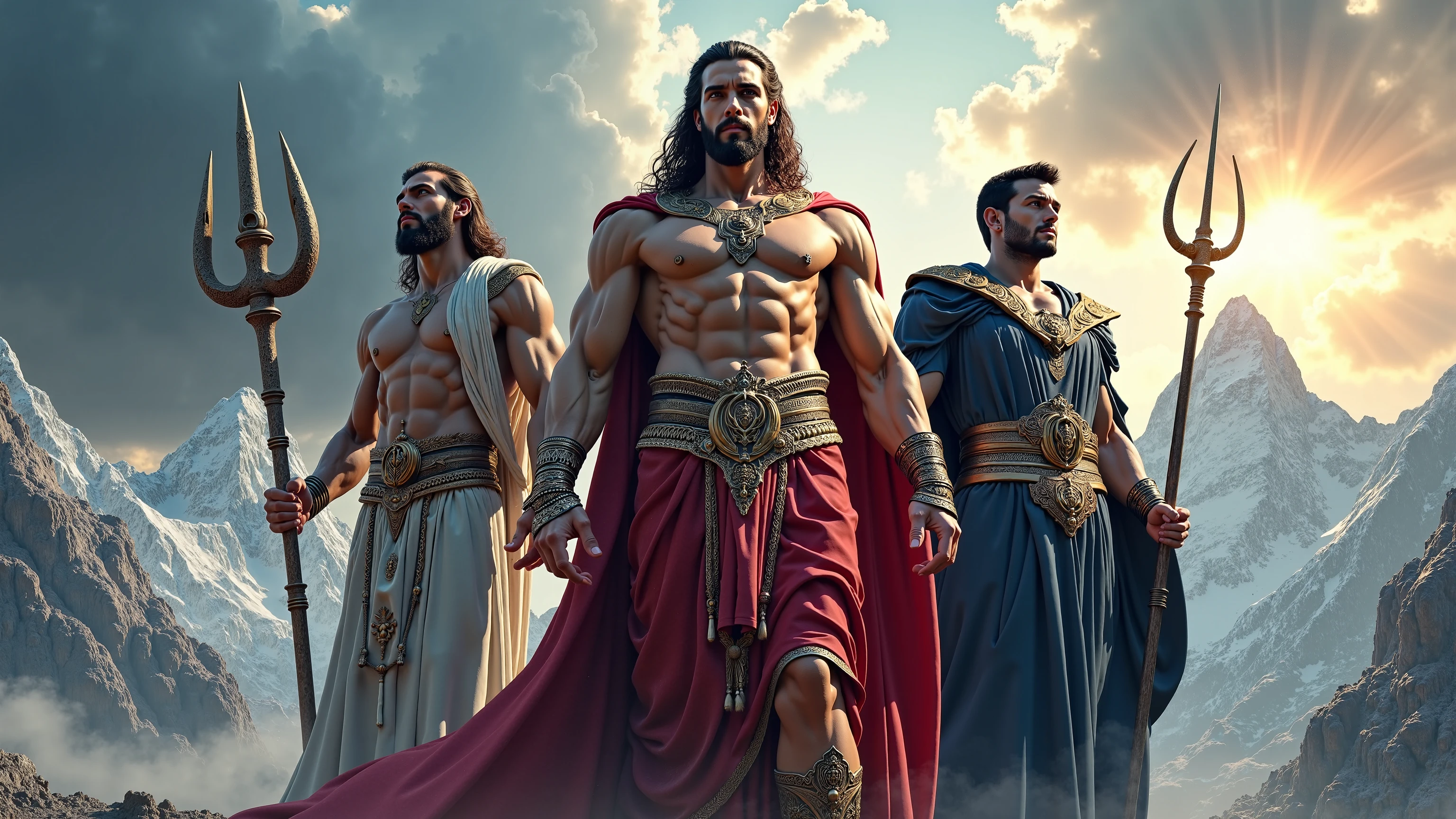 Giants of biblical times men in ancient clothing