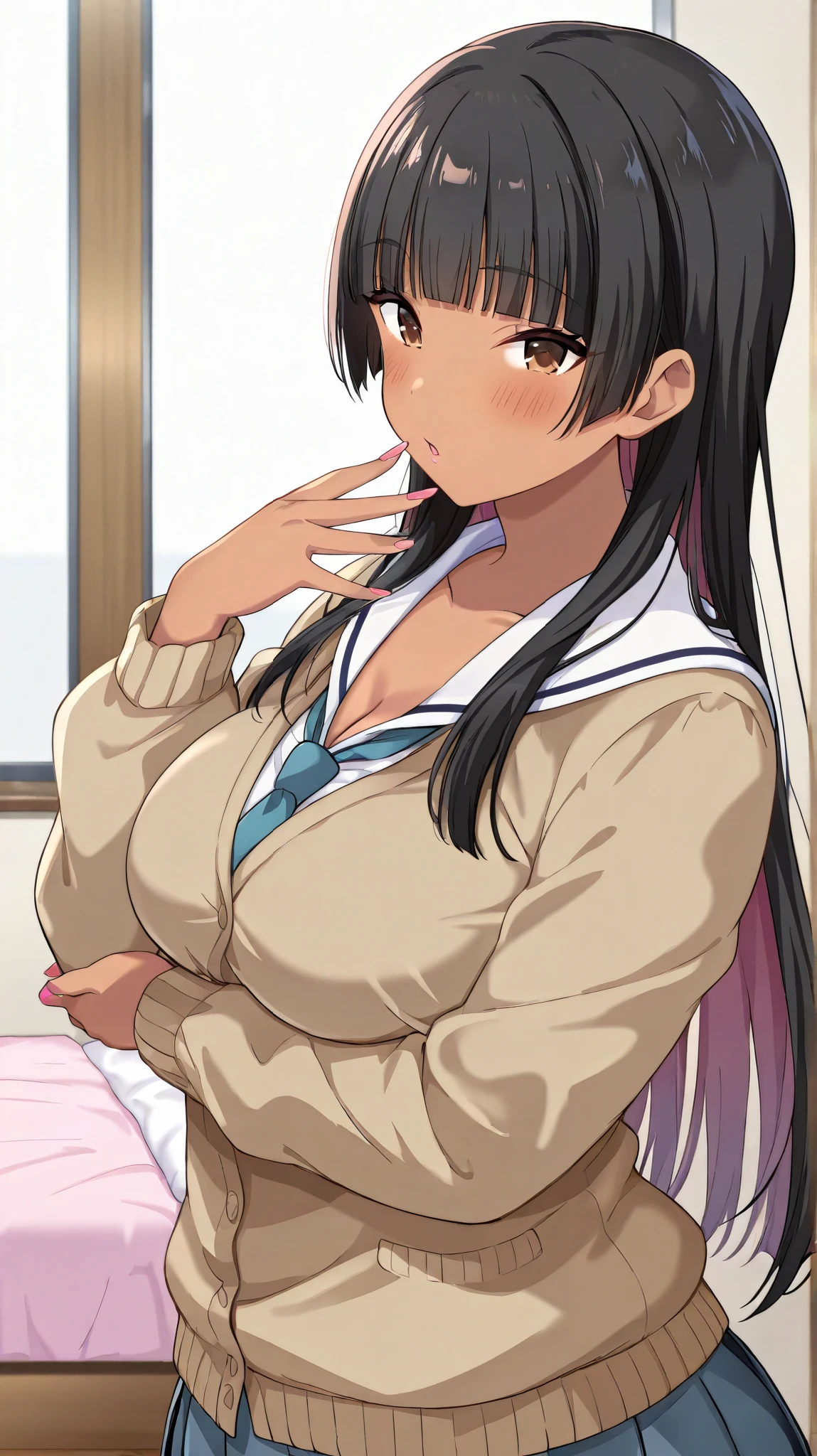 {best quality}, {very aesthetic}, {ultra-detailed}, {best illustration}, nsfw, Naughty face, tits out, nude, Spread legs, uterus, It's in semen