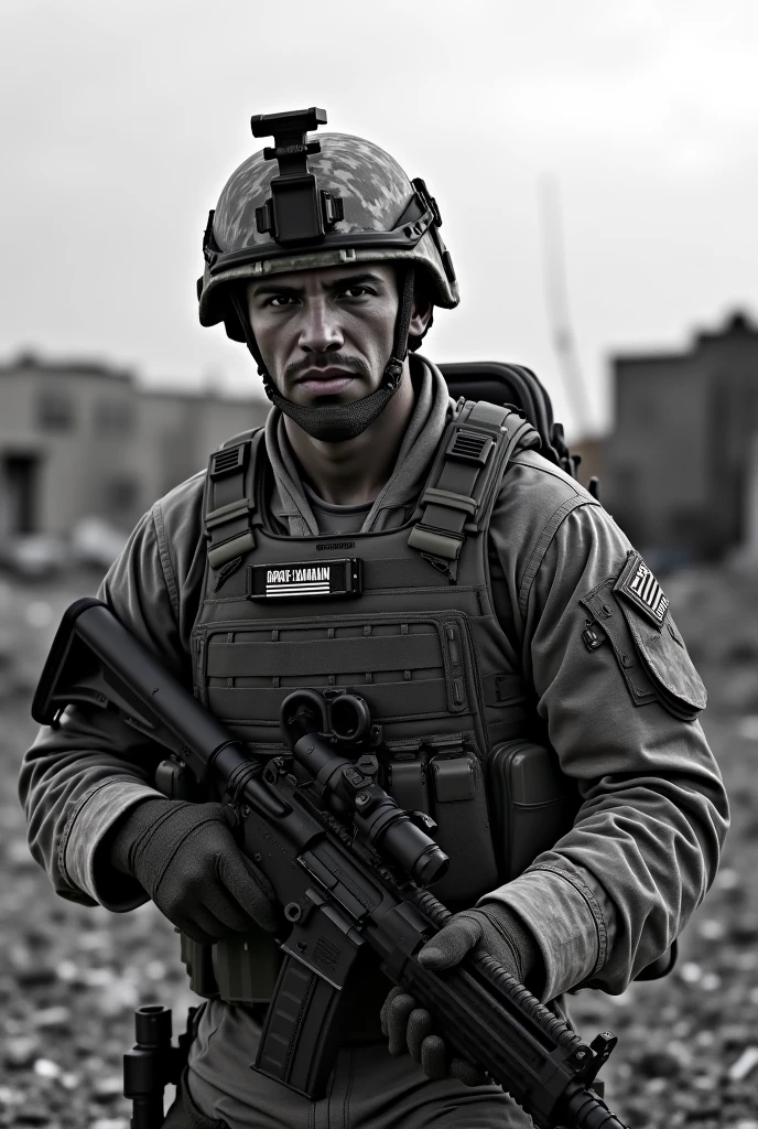 ((African American U.S. soldiers currently engaged in a mission., 1 african guy,
((african handsome guy)))), ((USA Army, Army helmet, Army suit, hold a assault rifle on both hands , tactical goggles on helmet))
, 35 yo guy, long beard, battle poses
BREAK
picture of a vivid, (masterpiece:1.2),(extremely detailed),(8k:1.1),(perfect lighting,best quality,highres,original),(realistic photography:1.4),
,high detailed skin,shaded face, soft lighting,,RAW, ultra highres, pores visible, depth of shadow