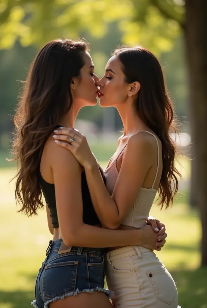 desperate women intensely kissing women, authentic (kind and tender) good woman wearing a short blazer with a very very detailed (long (fully pleated) full circle skirt) and (simple) low heeled office shoes, very very intricate hyper-detailed symmetric (attractive graceful young feminine face) with (sad, tired eyes and a shy smile), full of empathy and compassion and love, (pronounced (feminine) features), (highly detailed ultra accurate realistic) hands and fingers, (windy conditions and wind blowing), epic composition, highly detailed attributes, highly detailed atmosphere, (35mm f1.4 Kodak portra 400 photograph), extremely high quality RAW photograph, detailed background, intricate, Exquisite details and textures,