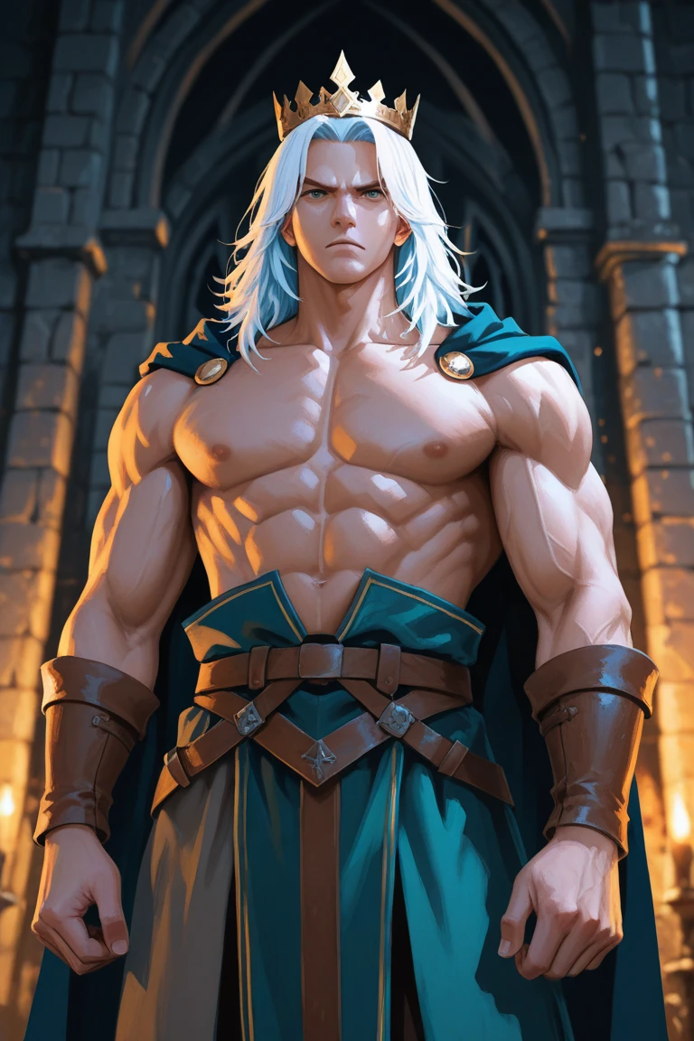 Castlevania Lord of Shadows Surreal and hyper-detailed dynamic shot of Lord Dracula Handsome muscular man Fist of the North Star portrait, nsfw, big penis,