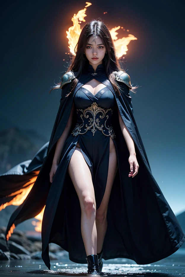 One very beautiful woman、Beautiful Face、Ideal proportions、Big Breasts(Big Breasts:1.1)、Powerful sorceress、Legendary magician、like々Beautiful appearance、SF、Fantasy、A fusion of advanced technology and magic、Future and Tradition、Stylish clothing that combines tradition and innovation、Cast powerful spells and enchantments。 (highest quality、4k、8k、High resolution、masterpiece:1.2)、Super detailed、(Real、Photorealistic、Photorealistic:1.37)、HDR、UHD、Professional Lighting、Bright colors、Sharp focus、Breathtaking scenic backdrop、Magical Aura、Glowing energy、Captivating Sparks、Swirling particles、High-tech magic wand、Glowing Rune、Intense visual effects、Otherworldly atmosphere、Ethereal beauty
