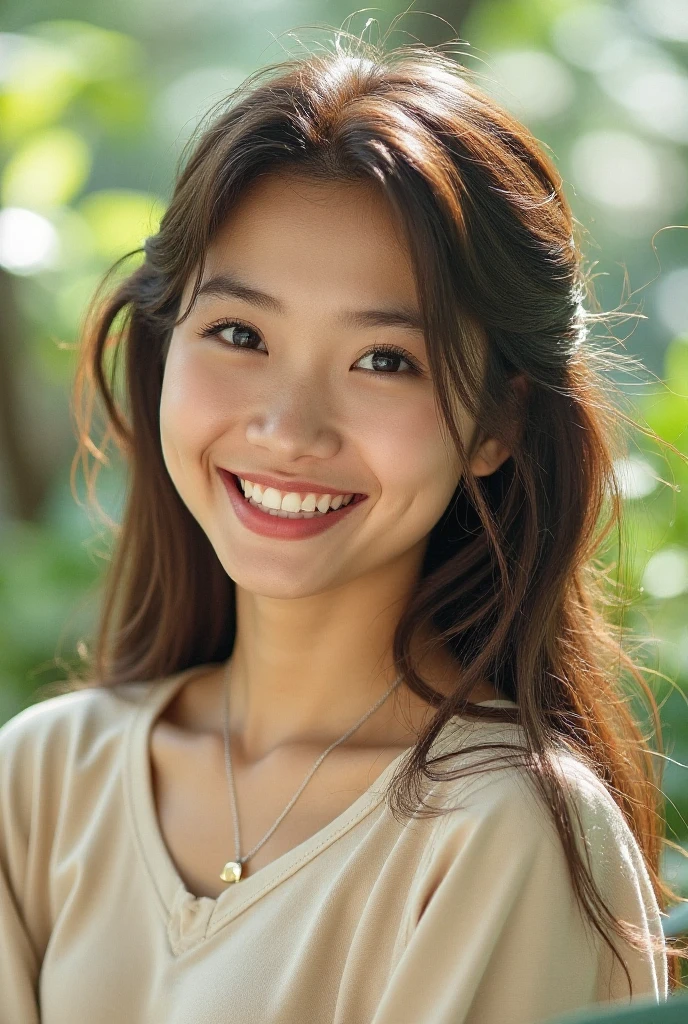 masterpiece,best quality,(Japanese ),((Beautiful girl)),cleavage,(perfect body beauty:1.2),(shy smile),beautiful teeth,