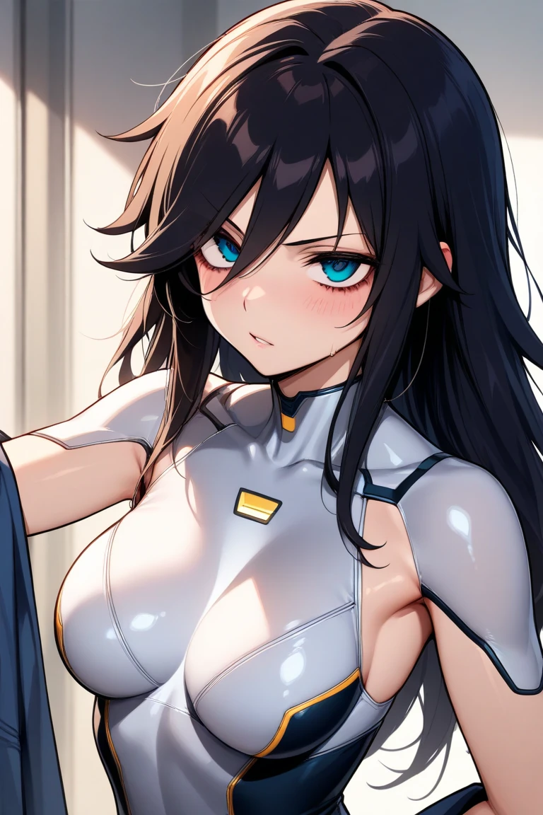 pokemonbea, pokemonbea, blue colored eyes, darkskin, dark skinned female, ashen hair, hair between the eyes, shorth hair, cinta, hair cinta, hair elastic, black cinta, black hair elastic,
break bodysuit, covered navel, Shorts, single glove, glove, top cut, white top cut, manga curta, collared, white Shorts,
break indoors, dojo,
break looking at viewer, (cowboy shot:1.5),
break (work of art:1.2), best qualityer, high resolution, unity wallpaper 8k, (illustration:0.8), (beautiful detailed eyes:1.6), extreme detailed face, perfect lighting, extremely detailed CG, (perfect hands, Perfect Anatomia),