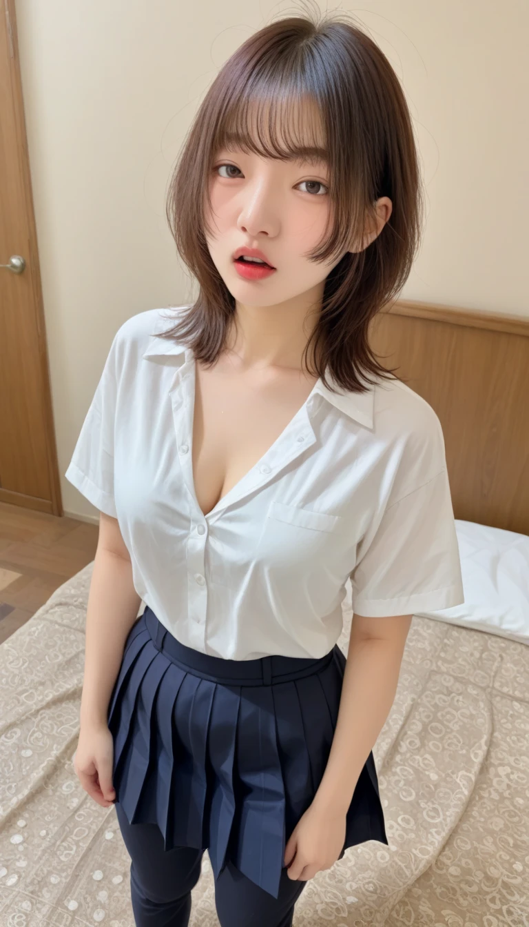Men's restroom、Tie your hands behind your back、In the classroom、In front of the blackboard、(remote_play), (remote_shake), Ulzzang-6500-v1.1, Pyros Face_v1, highest quality, masterpiece, shape, (Realistic, photo-Realistic:1.37), wonderful, In detail, Unbelievably absurd, Large file size, Very detailed, High resolution, Very detailed CG ユニティ 8k 壁紙, Ray Tracing, Browsing Caution, 1 female, Japanese、19-year-old girl、(Dark blonde medium wavy hairstyle that falls over one eye。The bangs are swept away。:1.3), (Slender body),(OL、secretary、White collared shirt、Micro Mini Skirt),(Blushing:1.4),(Cleavage), close your eyes, We witness an individual overwhelmed by the intense stimulation caused by a powerful shake device. The jolts of pleasure or surprise prompt them to instinctively crouch down, Their bodies react to the electrical vibrations.、Leaning forward。.. With close your eyes and an open mouth, Their expressions are a mixture of joy and sadness, surprise, And it suggests vulnerability. The energy of the scene is palpable., Viewers、You are invited to share your own thrilling experiences on this subject,Red collar