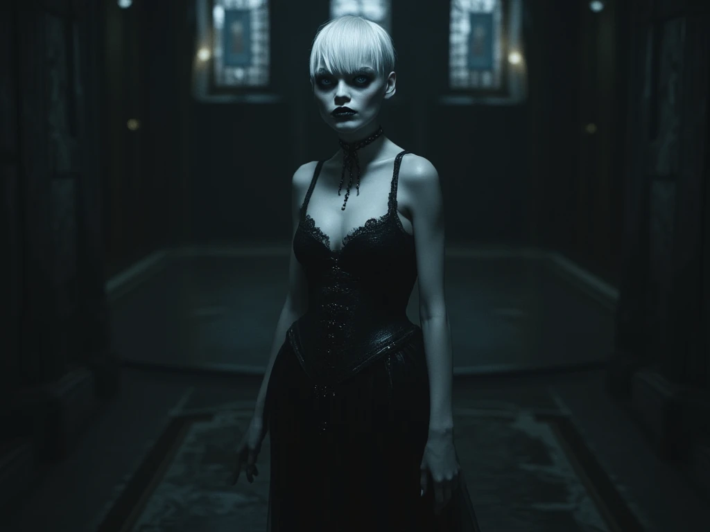 Create captivating 3D art, Elle Fanning, gothgirl, majestic and supernatural. Explore twisted shadows, Gothic architecture, and supernatural beings with supernatural powers. Set the stage with a sinister atmosphere and dark tones, while incorporating intricate details that provoke thought and engage the imagination. Use ambient rendering techniques to bring the scene to life and deliver the artwork in a 4K resolution for an immersive and visually stunning experience. Let your creation transport viewers to a captivating narrative that blurs the boundaries between reality and the fantastic. --Fantasy style --