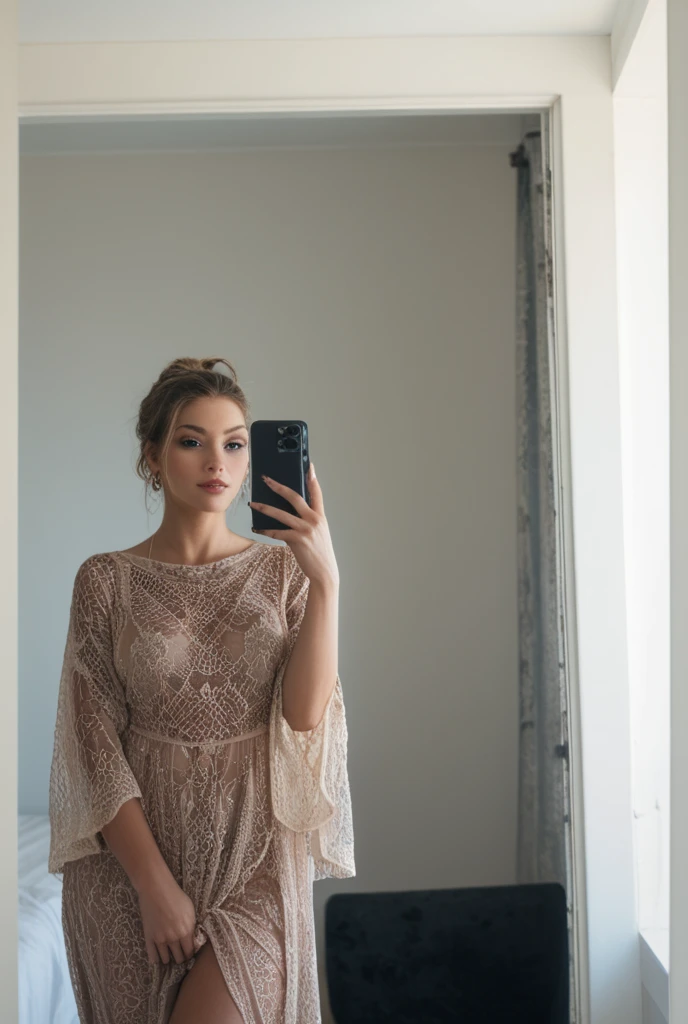 (best quality,ultra-detailed,realistic:1.37),beautiful detailed eyes,beautiful detailed lips,extremely detailed eyes and face,longeyelashes,perfectly symmetrical face,flawless skin complexion,perfect face proportion,radiant smile,sexy look,sexy lips,mesmerizing gaze,plump and luscious lips,subtle makeup,natural beauty,vibrant and glossy lips,expressive eyes,attractive facial features,seductive charm,alluring appearance,captivating beauty,gorgeous facial structure,irresistible charisma,fascinating aura,impeccable attractiveness,effortless elegance.