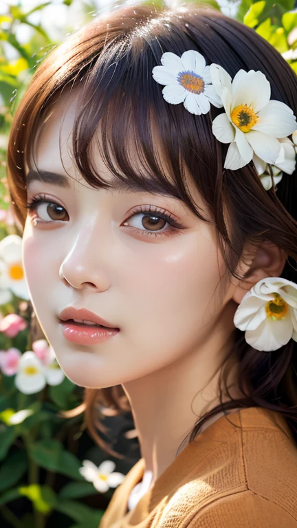 (((sfw:1.5)))、A girl in a garden, transparent, blending into the background, medium:oil painting, detailed eyes, detailed lips, extremely detailed face, long eyelashes, natural beauty, peaceful atmosphere, floral surroundings, soft sunlight, warm color tones, highres, vivid colors, bokeh、