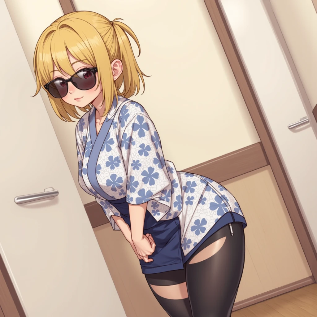 masutepiece, Detailed, Best Quality, Beautiful Girl, very small lace translucent bikini, Shackles, stock, Troubled face, big pool (prison), blonde sexy girl 1girl in, marin kitagawa character, blonde female, Blunt bangs, Big breasts, Amused expression, Looking at Viewer, big butt, mature body, very big , dark pink eyes, small thong, erotic pose, big butt, full body picture, cameltoe, lace lingerie
