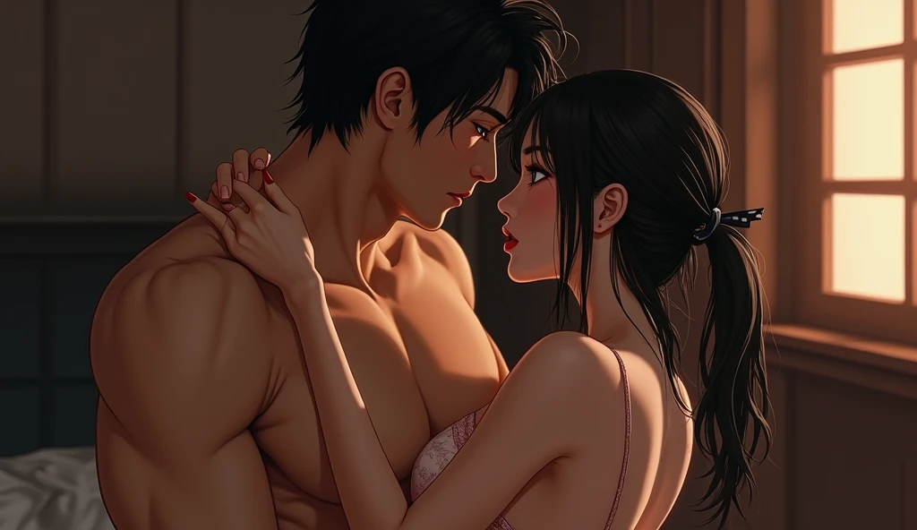 (masterpiece、top-quality、hight resolution、Unity 8k Wallpaper、extremely details CG:1), A mature woman and a young man are in a hotel room discussing the sex they are about to have. She apologetically says, "I'm sorry I'm an old lady. You can have the sex you want," she says. The atmosphere in the room is cozy, and both men are dressed only naked with towels wrapped around them, emphasizing the importance of the occasion and their emotional connection. nsfw, 1boy、1house wife