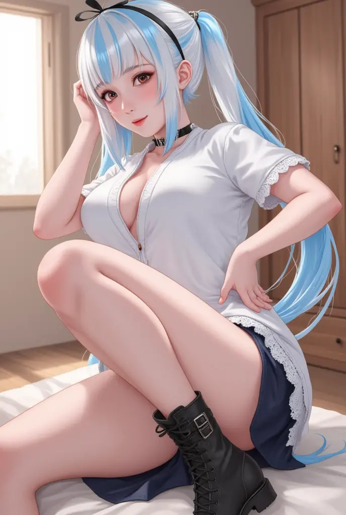 High definition, Blue vibrator in hand, Insert into the crotch, Masturbation Masturbation Masturbation, Lewd Water, Ahegao, Euradev, alone, Squirm, A world of pleasure,