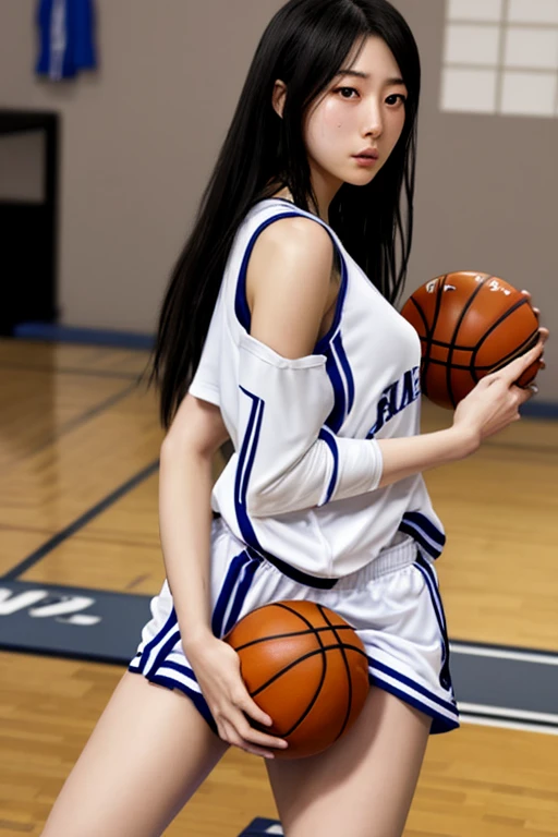 (8k, best quality, masterpiece:1.2), (realistic, photo-realistic:1.37), ultra-detailed,best quality, ultra high res, professional lighting, photon mapping, radiosity, physically-based rendering, cinematic lighting, basketball court,depth of field, sharp focus,sunbeam, good composition,(bokeh:1.2) 1girl,solo,(full body), (closed mouth),beautiful detailed eyes, pose, narrow waist,basketball uniform, black hair,messy hair,long hair floating in wind,(ulzzang-6500:1.2)
mix4, hiqcgbody