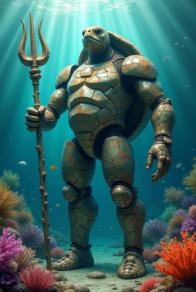 Sand sculpture style, Aquaman cruises the underwater kingdom,Scale Armor,Coral Castle,Deep ocean feeling。