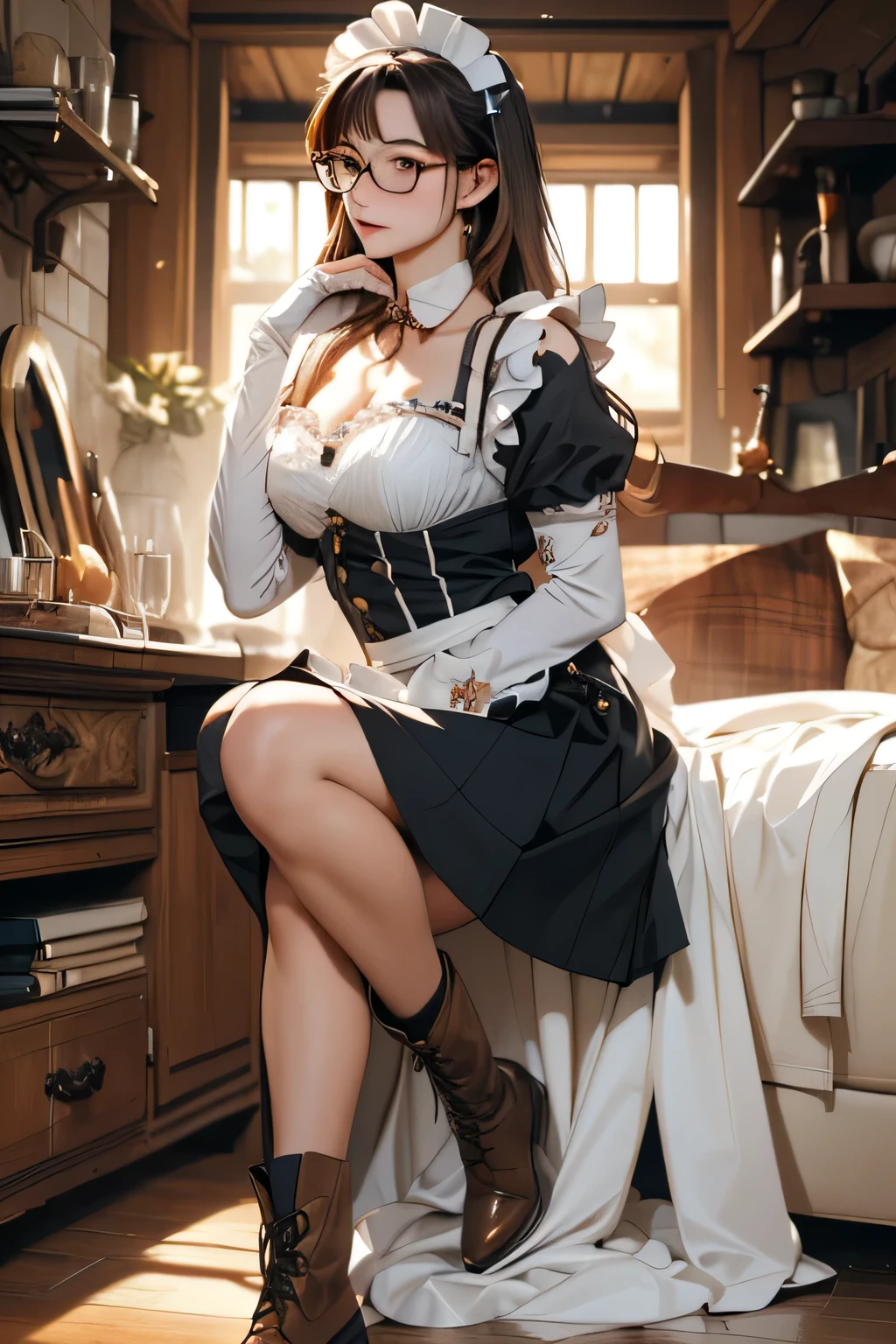 Steampunk style, Curvy girl, One, Cute, pretty face, laying on the bed, ((covered her body bye a sheet))!, ((sleeping))!, Masterpiece,