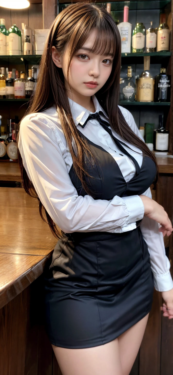 Real Images、rialistic photo、Top image quality、Anna Miller's Waitress Uniform、Bright ponytail、crouching down、Show white panties in a squat pose、Spread legs,Show white panties,Poses in motion、Pose so that you can see the white panties、Lift the hem of the skirt with both hands、Lift the skirt so that you can see the white panties、、poneyTail、Ultra mini skirt、beautiful thigh、beautiful smiling face、A sexy、Alafed woman in apron standing in front of a table in a restaurant, ( woman samurai ) girl, wearing rr diner uniform, tzuyu from twice, inspired by Kim Jeong-hui, fanart, Girl with white waist apron, japanese maid cafe, hanbok apron, femele, girl wearing school uniform