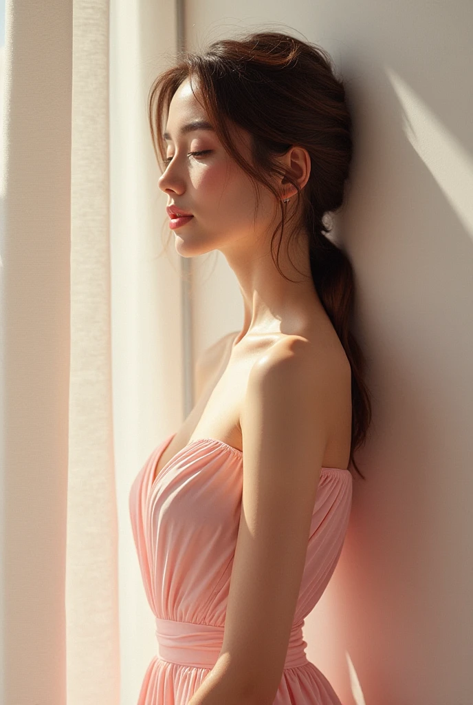 8K, masutepiece, Raw photo, Best Quality, Photorealistic, Highly detailed CG Unity 8k wallpaper, depth of fields, Cinematic Light, Lens Flare, Ray tracing, (Extremely beautiful face, Beautiful lips, Beautiful eyes), intricate detail face, ((Ultra detailed skin)) 1girl in, In the Dark, deepshadow, Pretty Korean girl, Kpop Idol, 1 girl, (Very slim and slender fit muscular body:1.3), ((Looking at Viewer)),(Big smile:1.3), (tight pink dress), ((top-quality、8k、32k、​masterpiece、UHD:1.2)、Photo of a cute Japanese woman、(Sad smile、red blush:1.1)、looking at the viewers、(Beautiful detailed dress skirt:1.2)、detailed legs、(Spread legs:0.9)、(Lace pantie:0.9)、(wind lift:1.6)、full bodyesbian、the wind、城市、outside of house), (roof-top, Cityscape, Midnight), Beautiful earrings, Bracelets, Necklace, pantyhose, Clear eyes, Walking , Front shot, (pale skin), (Big eyes), Face forward, (Full body shot), ((silk hot pink dress)), (Brown hairs), (tight lace dresses), open navel, (Looking at Viewer:1.3) Very slim, medium breasts, turn back, ((Back shot)), Medium Butt, see through, Transparent dress, nightgown, See-through gowns
