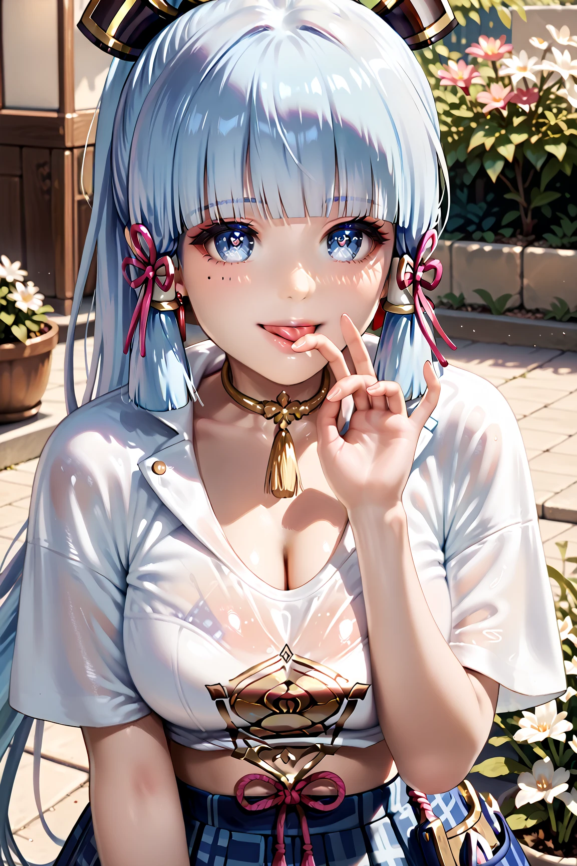 A girl crawls in a park at night,Clear sky in the background. Park benches and soft lighting, Rear photo, (Side photography), looking back at the viewer, (Masterpiece), ((Ultra-detailed)), (Highly detailed), (Expressionless), (Best quality: 1.2), 8K, hdr, A high resolution, absurderes: 1.2, Object perspective, Blurred background, Bokeh: 1.1, Lens flare, (vivd colour: 1.2), High quality texture, Detailed texture, High-quality lighting and shadows, a face with perfect proportion, full bodyesbian, Mature and excited body, Detailed skin texture, vibrant, pale and radiant skin, natural saggy breasts, gigantic bosom: 1.5, High waist, Narrow waist: 1.3, Wide hips, Full buttocks, Detailed beautiful face, (PureErosFace_V1:1.3)(Ulzzang-6500:0.4) Detailed beautiful eyes, Symmetrical eyes, Perfect eyes, Seductive eyes, Beautiful nose, High nose, Clear blush, Detailed lips, Earrings, hoop earings, necklace, jewelry, Sapphire heart necklace, Silver-toned high-heeled sandals, Seductive expression, Smile, Perfect hands, Delicate and beautiful fingers, Detailed beautiful legs, photo-realistic hair, detailed hairs, (Silver dress, Red dress, Blue dress), Japan goddess, Long hair, Blonde hair, (Red eyes: 1.5), Hair ribbon, Bob cut, Red hair ribbon,),Huge breasts,japanese beautiful woman,Blush,