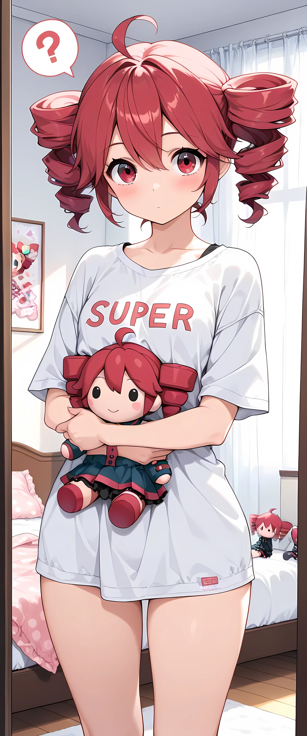 full body shot, cartoon anime female inflatable blow up doll character, mouth needs to be larger, more round and open, as wide open as a mouth can be, remove the writing, add waist and legs straight down, add a seam on the side of her arms and legs because she is an inflatable blow up doll