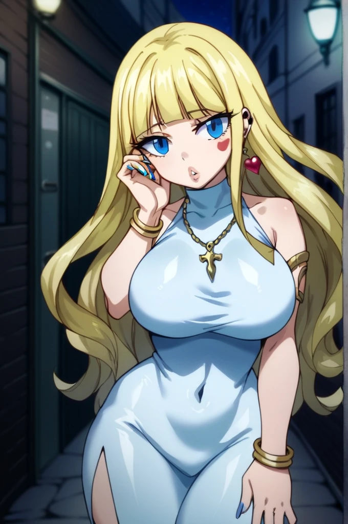 eyelashes, eyeshadow, face, lips, makeup,earrings,
bangs, blonde hair, blue eyes, long hair, kneels, naked butt, 
1 girl, 20yo,Young female,Beautiful Finger,Beautiful long legs,Beautiful body,
 (best_quality:1.0), ultra high res,4K,ultra-detailed,
photography, 8K, HDR, highres, absurdres:1.2, Kodak portra 400, film grain, blurry background, bokeh:1.2, lens flare, (vibrant_color:1.2),professional photograph,
, (beautiful_face:1.5),(narrow_waist), open anus