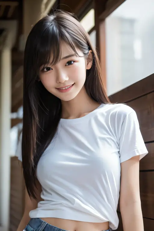 masterpiece、highest quality、8K High Resolution、Three Girls、20-year-old、Japanese women、singer、Top Idol、Top Model、cute、Detailed eyes、Beautifully aligned and white teeth、smile、Detailed and accurate depiction of hands and fingers、Perfect anatomical figure、Slim model body type、Raise the hem of a skirt、Showing panties to the camera、Panty Focus、Tiny Panties、Small Micro Panties、Plain white panties、Shallow panties above the crotch、naked、White short sleeve blouse、Navy blue mini skirt、Natural light