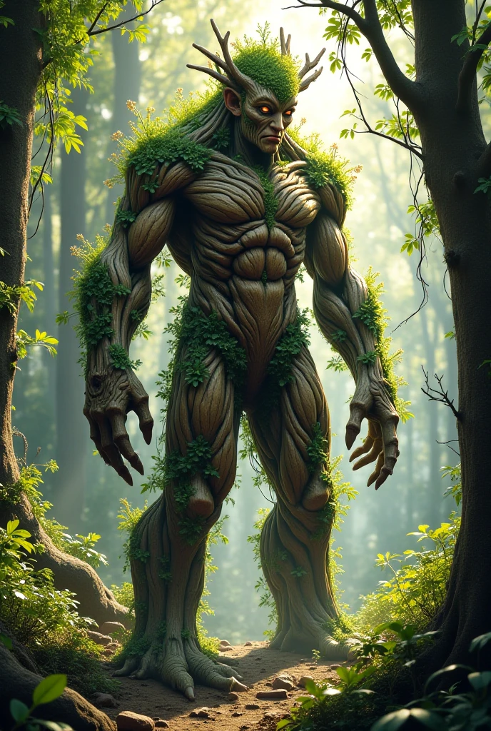 A tree man in the middle of the forest