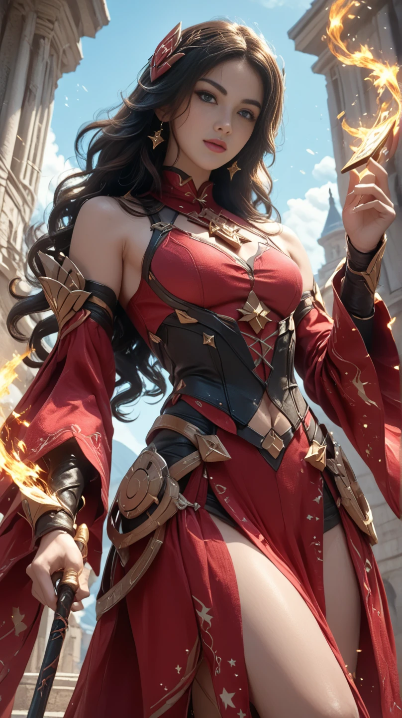 1girl, solo, portrait of astarion,red eyes,<lora:Char_bg3-Astarion:2>, ((red gold coat)), pointy ears, grandeur, inspiring, masterpiece, best quality