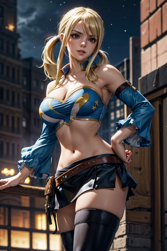 (Best quality,4k,8K,a high resolution,masterpiece:1.2),Hisui E. Fiore - Fairy Tail, detailed,sexual),((cute expression)),blue ribbon,(blonde),(Grey eyes),(blue shirt with gold buttons),white mini skirt,whip on the belt,Knee-high boots,market,(baguette in hand),(standing)full length, ((big tits:1.2)),market square,sun market bustle,determination in her eyes,beliefs(Best quality,4k,8K,a high resolution,masterpiece:1.2),realistic,ultra detailed,sexual,Irene Belserion (Fairy Tail)dark green eyes,cruel expression,costs,severed heads of enemies on the ground,dynamic pose, bread in hands,power and authority,fatal blows and parries,strong female protagonist,Billowing dust and smoke,determination in her eyes,confident and fearless,scenic sunset lighting,Bright colors,muscular build,slim and fit figure,epic fantasy work, sexual and fearless,scenic sunset lighting,Bright colors,muscular build,slim and fit figure,epic fantasy work, sexual