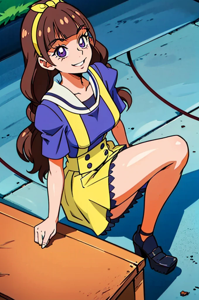 1 girl,(solo), ((amanogawaki)), (masterpiece:1.2), (high quality:1.0),looking at viewer, (Uniform), (ultra detailed), (Front View), seductive pose , Adolescent, Headband, Blushing, sxspnts, (Skirt Lift)