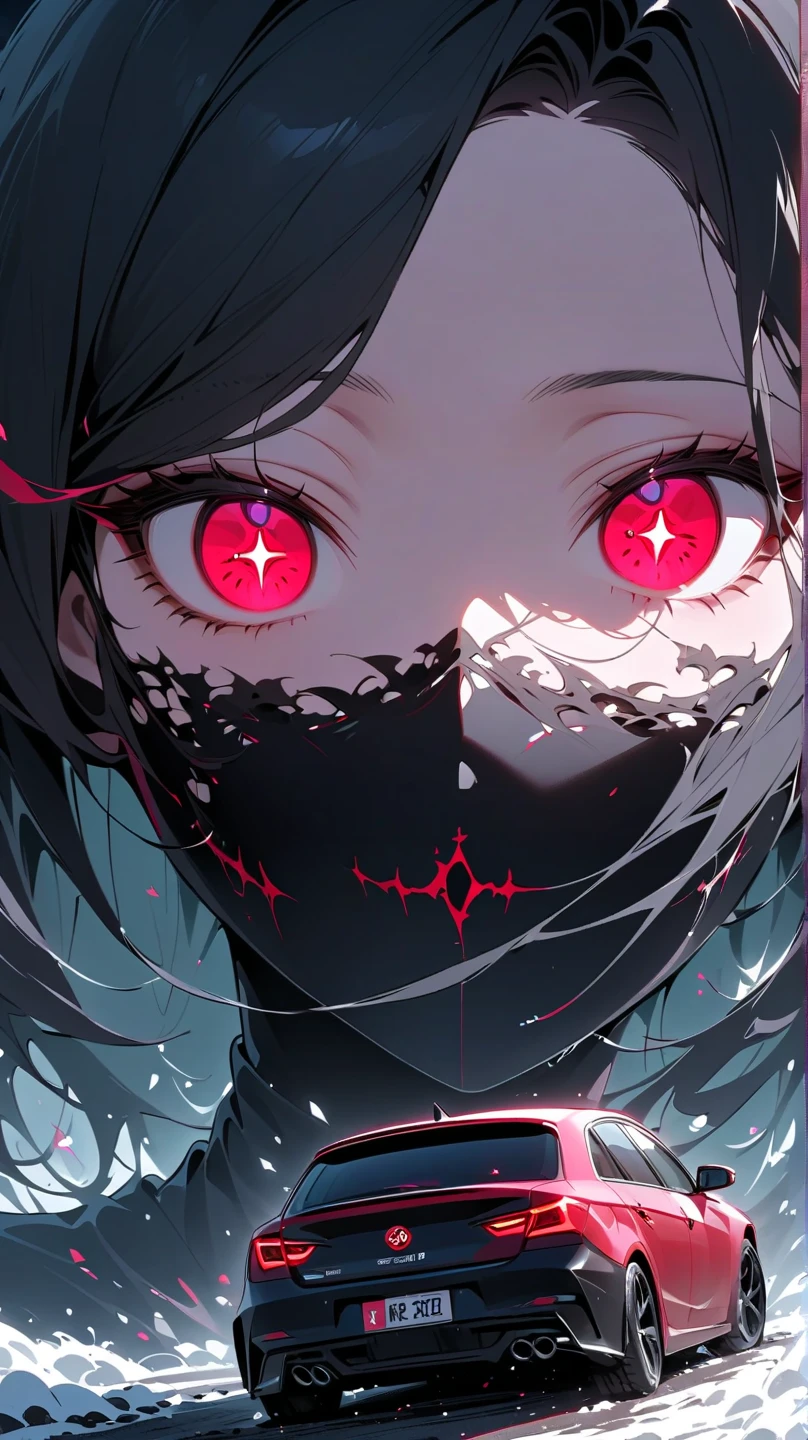 The image shows a bloody eye, full of madness and pain, with blood leaking from it, creating a dark, terrifying scene. The eye is unnaturally enlarged, hypnotizing and full of madness, which evokes the deepest fears in people. The whole thing is repulsive, but at the same time fascinating, drawing the viewer into a vortex of abstraction and chaos, where it is easy to get lost. This incredibly terrifying image attracts attention and does not allow you to look away, arousing anxiety and fear.
