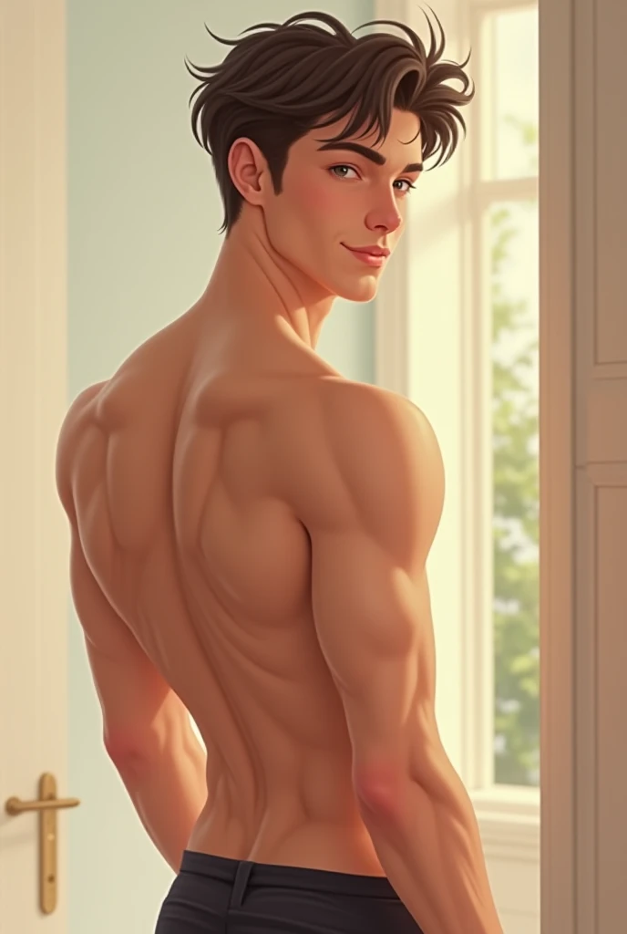 (1boy, photorealistic:1.4, ultra realistic, masterpiece:1.2, best quality, 4k, 8k), cute Shota boy, backside facing, nude in the shower getting his ass groped by a man, slim body build, twink, looking back at viewer over shoulder, ballsack, scrotum, penis, intimate moments, delicate skin, detailed face, ultra realistic skin, youthful innocence, young boy, shot on Nikon d850 50mm, dlsr, RAW, cinematic lighting, 3 point lighting, flash with soft box