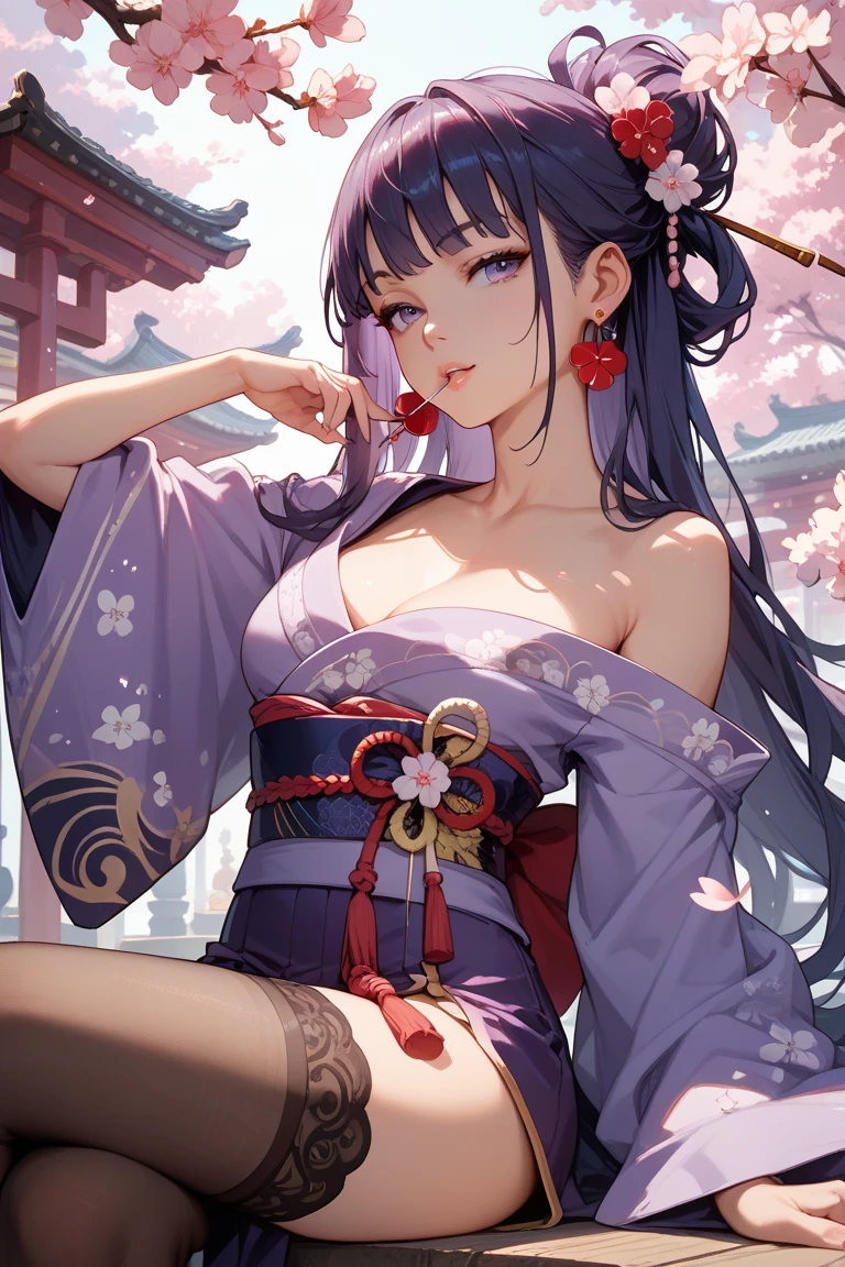 (((highest quality、masterpiece、very high resolution))),((A beautiful woman with perfect and ultimate beauty,beautiful body:beautiful face:beautiful skin:beautiful breasts)),(Cute smile,open your mouth,),(beautiful black hair:Japanese hair,best hair quality),(beautiful breasts:F cup,Best skin quality),(((wearing a beautiful Japanese kimono:red:Purple:black color:pink color:blue,floral kimono))),(front:Posture that shows off your kimono,The wind is blowing,The large sleeves and obi are fluttering due to the wind.,Hair flutters under the influence of the wind、Japanese garden:Night cherry blossoms and lanterns、mysterious night sky、beautiful scenery)、(model pose,model shoot:best shot,RAW photo),(Overall image、accurate image、Detailed images、accurate anatomy、Image without defects、natural light、beautiful images、非常にDetailed images、Perfect Image 1.5)、beautiful anime woman、beautiful art style、anime character、