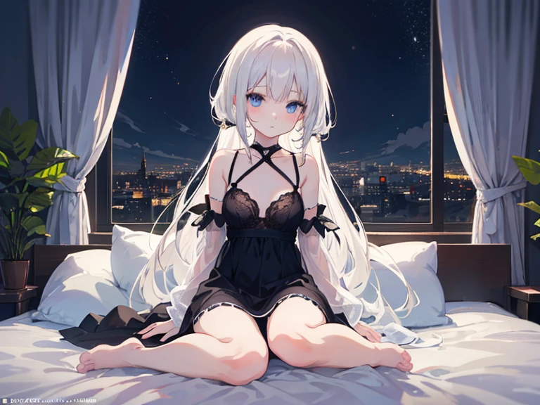 Two arms. Five fingers. Two legs. Beautiful eyes. One body. Night. Late at night. Dark. Front view. Underwear. Bed. Lying down. Before sleep. In a room. Clear face. Beautiful face. High quality. 8K highest quality. Top quality. Masterpiece. Realistic background. Beautiful eyes. Beautiful body. Beautiful face. Accurate body. Beautiful hair. Beautiful background. Beautiful. Beautiful hands. Accurate hands. Cute. Sexy body. Sexy. From the front. Big breasts. Older woman. Excited. Blushing.