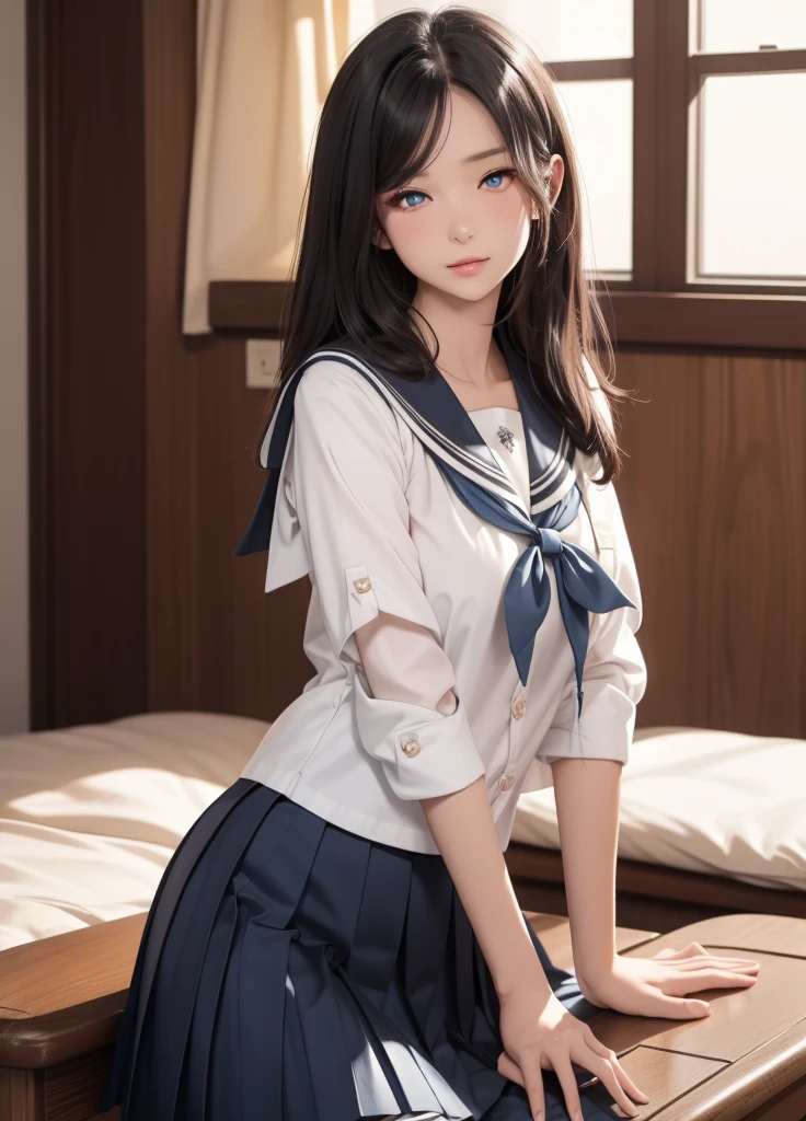 (masterpiece, best quality), 1girl, <lora:anegasaki_nene_v1:0.8> aanene, short hair, serafuku, white shirt, short sleeves, sailor collar, blue neckerchief, pleated skirt, blue skirt, aanene, short hair, blue serafuku, blue shirt, long sleeves, blue sailor collar, white neckerchief, pleated skirt, blue skirt
