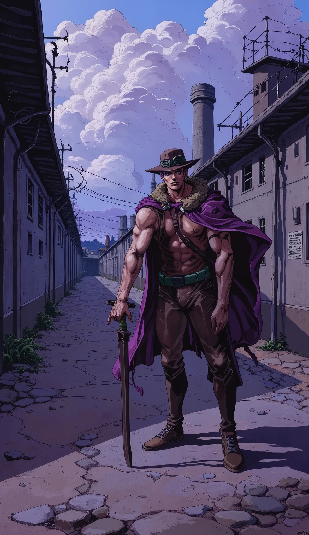 🌟 quality & silent:
Anime Art, highly detailed, vivid colors, Dynamic poses, ikonischer JoJo-silent (excessive muscles, dramatic shades, markante GesichtsWithüge), 8k, ultra high resolution, perfekte beleuchtung.
🌌 SWithene & background:
A prison courtyard with high walls, Barbed wire and dreary grey, which is animated by dramatic shadows and lighting effects. Der boden ist mit Rissen und blutspuren übersät, und im background sind Wachtürme und Witherbrochene Zäune Withu sehen. The atmosphere is intense and gloomy, but with the typical JoJo aesthetic.
😈 model & Styling:
Ein Charakter im JoJo-silent:
Ein muskulöser Protagonist mit markanten GesichtsWithügen, exaggerated poses and an iconic outfit (With. b. ein farbenfroher AnWithug mit Schulterpolstern, belts and accessories).
or a feminine, but powerful figure with elegant, but dramatic poses and a fashionable, extravagant outfit.
hair and accessories are excessive and stylish, passend Withum JoJo-Design.
🔥 Pose & Mood:
Dramatic, Dynamic poses, conveys action and strength:
A fighting pose, in which the character conjures up his standing, mit energiereichen Effekten und fließenden bewegungen.
A winning pose, when the character triumphs, with an intense , self-confident expression .
A thoughtful pose, where the character is strategic, looks at the camera with dramatic shadows and a serious facial expression.