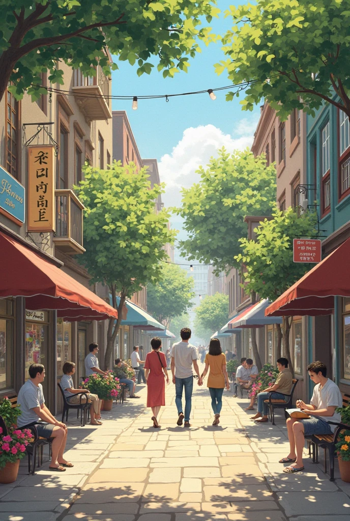 Create a picture of a laid-back city