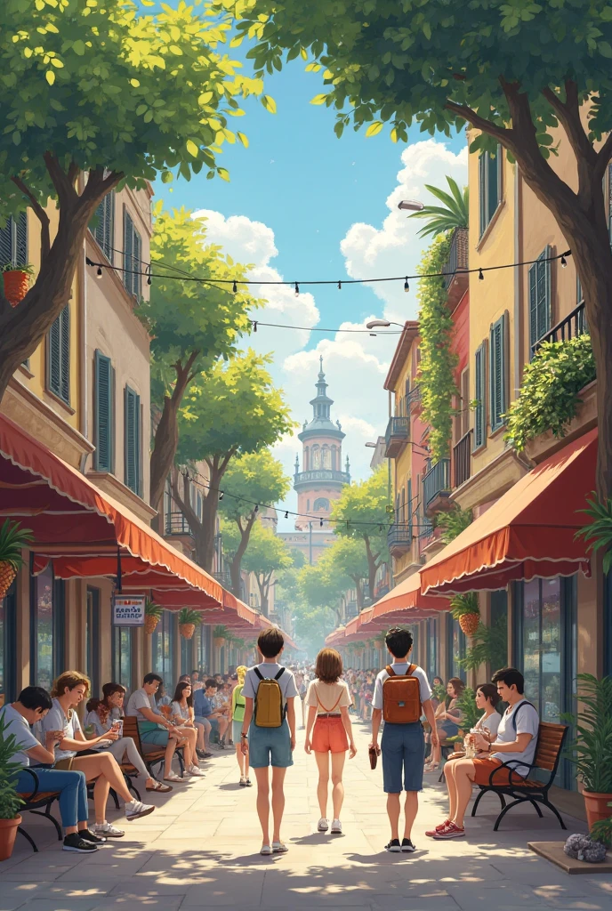 Create a picture of a laid-back city
