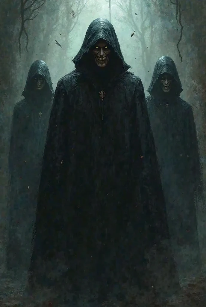 severus snape in black robes, captured by magical white light chains held by hooded white mage figures, dark art, hyperrealistic, cinematic lighting, dramatic, volumetric fog, intricate details, chiaroscuro, dark fantasy, gothic, moody