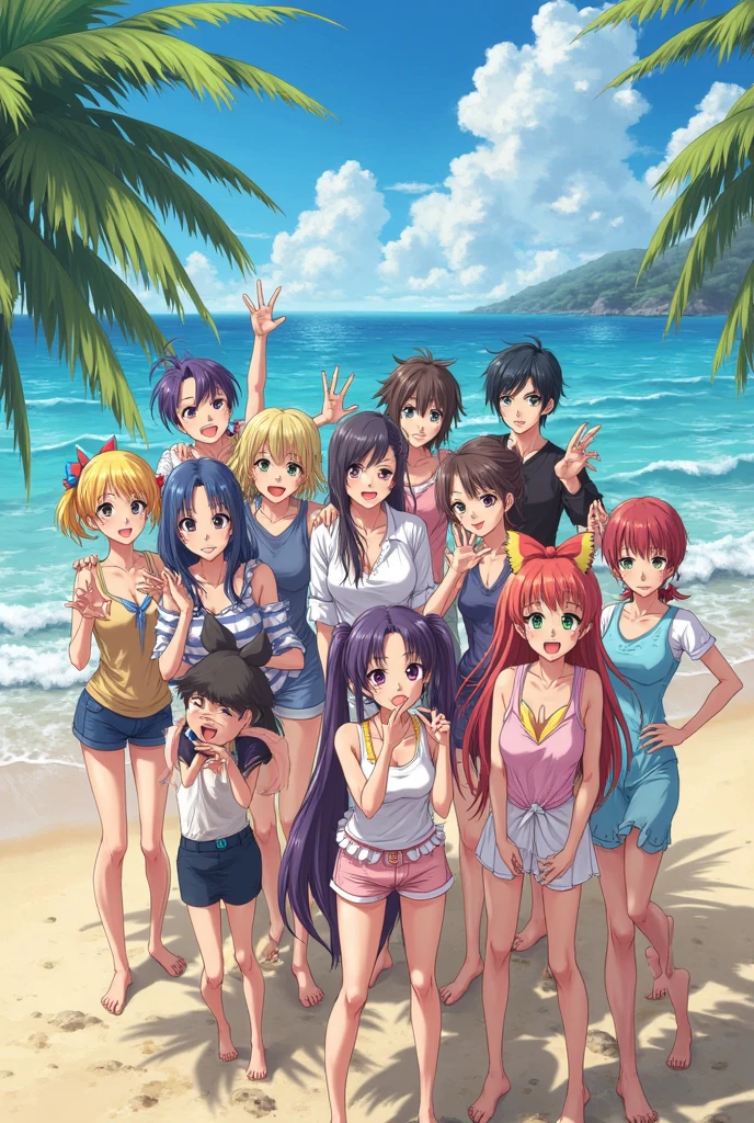 A group of beauties in swimsuits aged 18