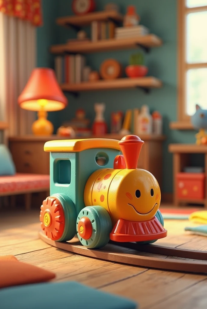 workshop as logo，There are toys everywhere in the house，bright colors. Carefully planned design, With complex functions and clear outlines. Strong texture，Full of innocence and happiness