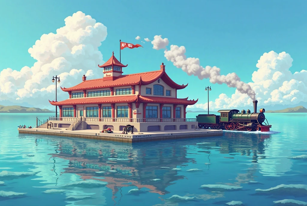 Chinese children row Dragon State during the Chinese festival to celebrate the Dragon Boat Festival #Chinese Dragon #zongzi #sunshine #lake #3D #illustration #HD #vivid