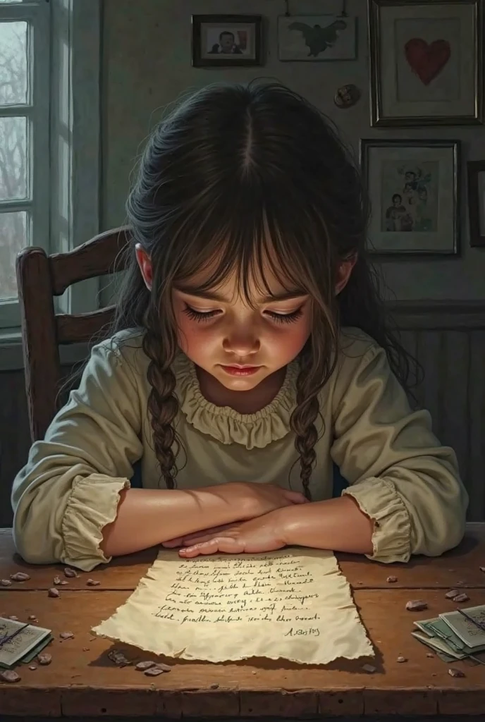 a child sitting on a table, elbow on table and jaw on hand, detailed facial features, beautiful eyes and lips, 1boy, photorealistic, ultra-detailed, 8k, high quality, realistic lighting, soft warm colors, cinematic, masterpiece